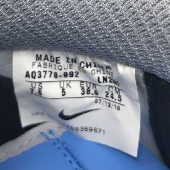 Nike Custom Air Force 1’07 Leather Blue Yellow W - Picture 8 of 8